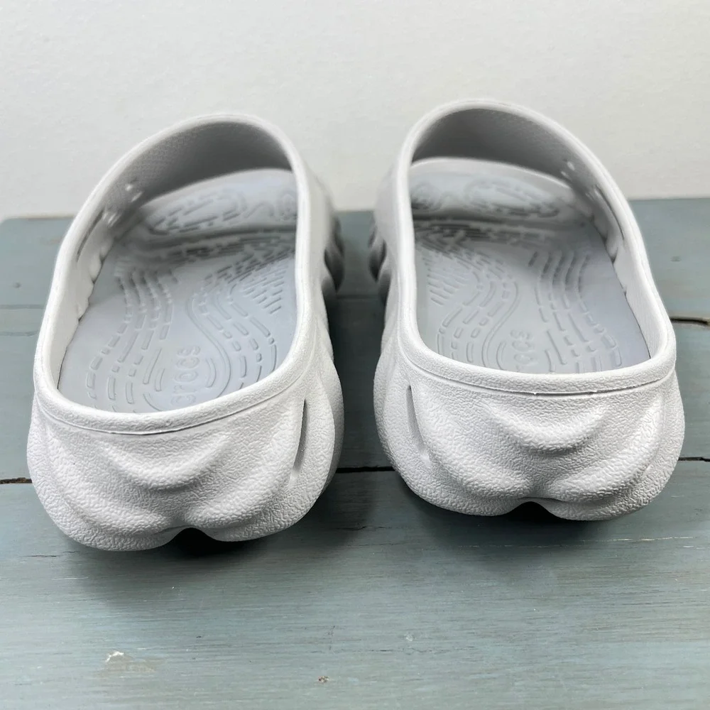 Crocs Echo Slide Light Grey Men 6 Women 8 Sporty Comfort Sandals
